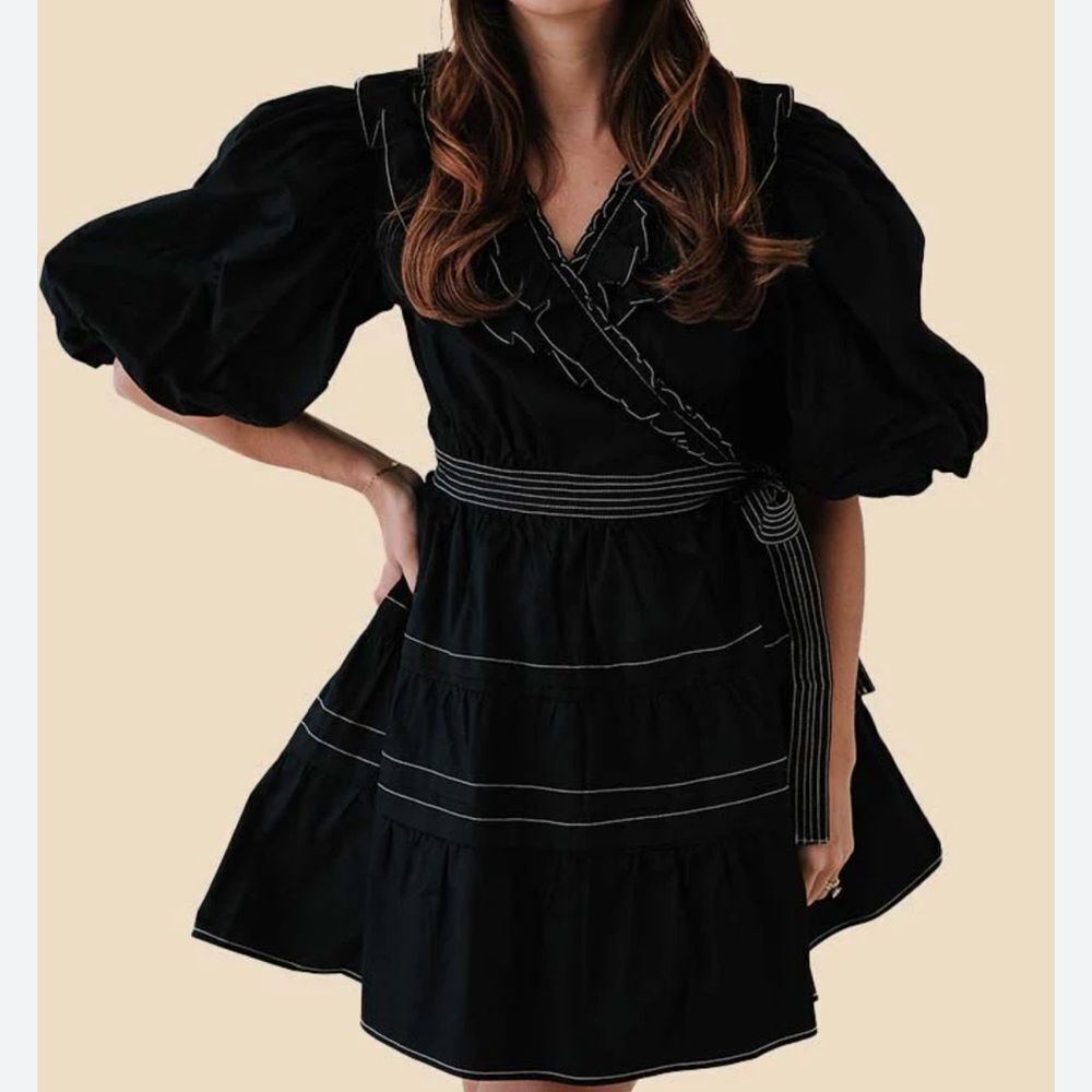 Sofie the Label Tabitha Contrast Stitch Wrap Mini Dress
ii2